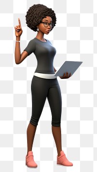 PNG Black female programmer computer standing. 