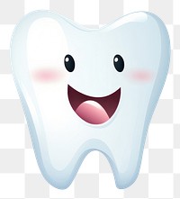 PNG Tooth white white background smiling. 