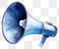 PNG Megaphone blue white background electronics. AI generated Image by rawpixel.