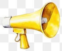 PNG Megaphone yellow horn white background. AI generated Image by rawpixel.
