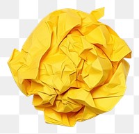 PNG Paper crumpled paper origami yellow. 