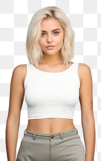 PNG Crop top t shirt blouse adult woman. AI generated Image by rawpixel.
