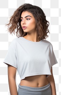 PNG Crop top t shirt t-shirt sleeve blouse. 