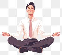 PNG Man get stress adult yoga cross-legged. AI generated Image by rawpixel.