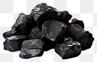 PNG Black coal chunks white background anthracite rock. 