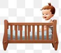 PNG Crib furniture baby bed. AI generated Image by rawpixel.