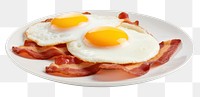 PNG Breakfast egg bacon plate. 