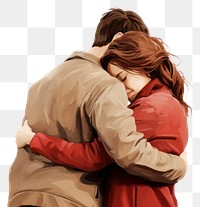 PNG Cuddle hugging adult human. AI generated Image by rawpixel.