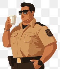 PNG Chubby hispanic cop drinking glasses adult. AI generated Image by rawpixel.