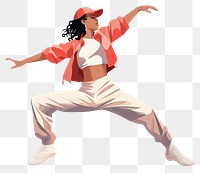 PNG Female street dancer dancing sports white background. AI generated Image by rawpixel.