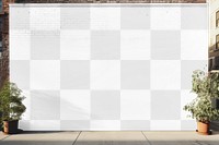 Brick wall building png mockup, transparent design