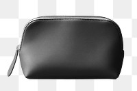 Black leather png, bag element, transparent background