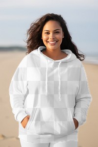 Women's hoodie png transparent mockup