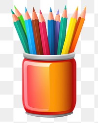 PNG Pencil pot pencil jar white background. AI generated Image by rawpixel.