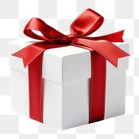 PNG Gift box white bow red. .