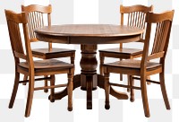 PNG Wooden round chair table furniture. 