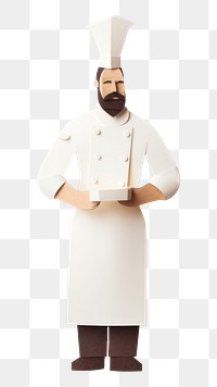 PNG Chef cooking adult paper white background. AI generated Image by rawpixel.