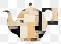 PNG Paper collage tea set teapot wall. 