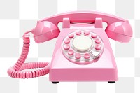 PNG Cored retro pink telephone white background electronics technology.