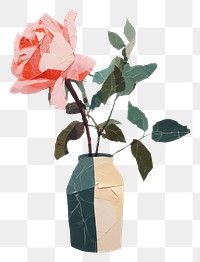 PNG Rose vase painting flower. 