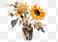 PNG Sunflower painting plant vase. 