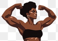 PNG Strong black woman adult back weightlifting. 