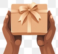 PNG Gift box holding hand celebration. AI generated Image by rawpixel.