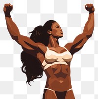PNG Strong bodybuilder woman adult bodybuilding undergarment. AI generated Image by rawpixel.
