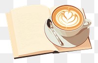 PNG Latte coffee drink book. AI generated Image by rawpixel.