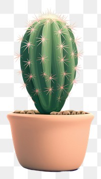 PNG Potted cactus plant houseplant freshness. 