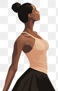 PNG Black women ballerina adult back face. AI generated Image by rawpixel.