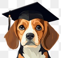 PNG Graduation beagle puppy animal. AI generated Image by rawpixel.