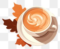 PNG Latte coffee drink leaf. AI generated Image by rawpixel.