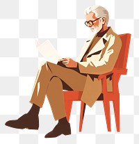 PNG Read a book glasses sitting reading. AI generated Image by rawpixel.