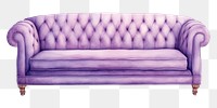 PNG Luxury purple sofa furniture white background comfortable. 