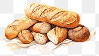 PNG Fresh baked breads baguette food  