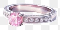 PNG Pink diamond ring gemstone jewelry silver. AI generated Image by rawpixel.
