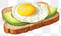 PNG Avocado sandwish egg food  