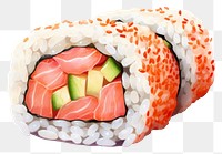 PNG Tuna Sushi Roll sushi food rice. AI generated Image by rawpixel.