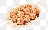 PNG Takoyaki chopsticks plate food. AI generated Image by rawpixel.