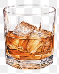 PNG Whiskey glass whisky drink white background. AI generated Image by rawpixel.