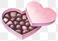 PNG Chocolate valentine box dessert heart food. 