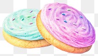 PNG Unicorn cookies dessert icing food. AI generated Image by rawpixel.