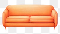 PNG Luxury orange sofa furniture white background comfortable. AI generated Image by rawpixel.