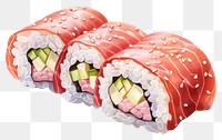 PNG Tuna Sushi Roll sushi food rice. AI generated Image by rawpixel.