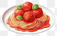 PNG Spaghetti plate meat meatball. 