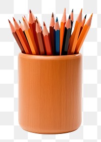 PNG Pen pot pencil white background arrangement. 