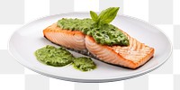PNG Salmon Pesto salmon seafood plate. AI generated Image by rawpixel.