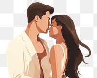 PNG Lover couple kissing adult affectionate. AI generated Image by rawpixel.
