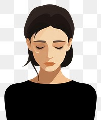 PNG Sad woman portrait drawing sketch. AI generated Image by rawpixel.